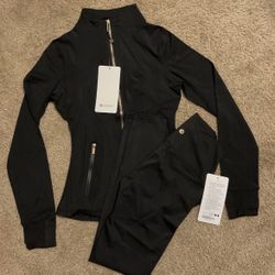 LLulu Lemon Black Zipup And Legging Set 