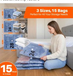 Vacuum Storage Bags with Rechargeable Wireless Electric Pump
