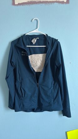 Teal Full-Zip Athletic Jacket with Hood