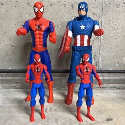 Spider Man Captain America 20 Inches Tall Little Ones 12 Inches Tall 