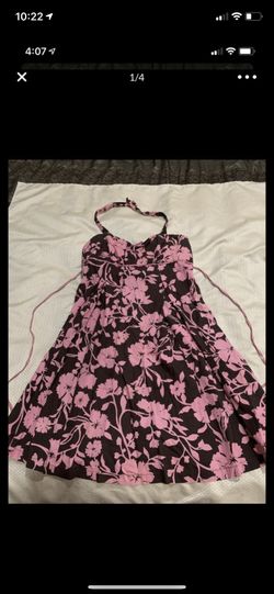 Motherhood maternity dress size small pink and brown summer