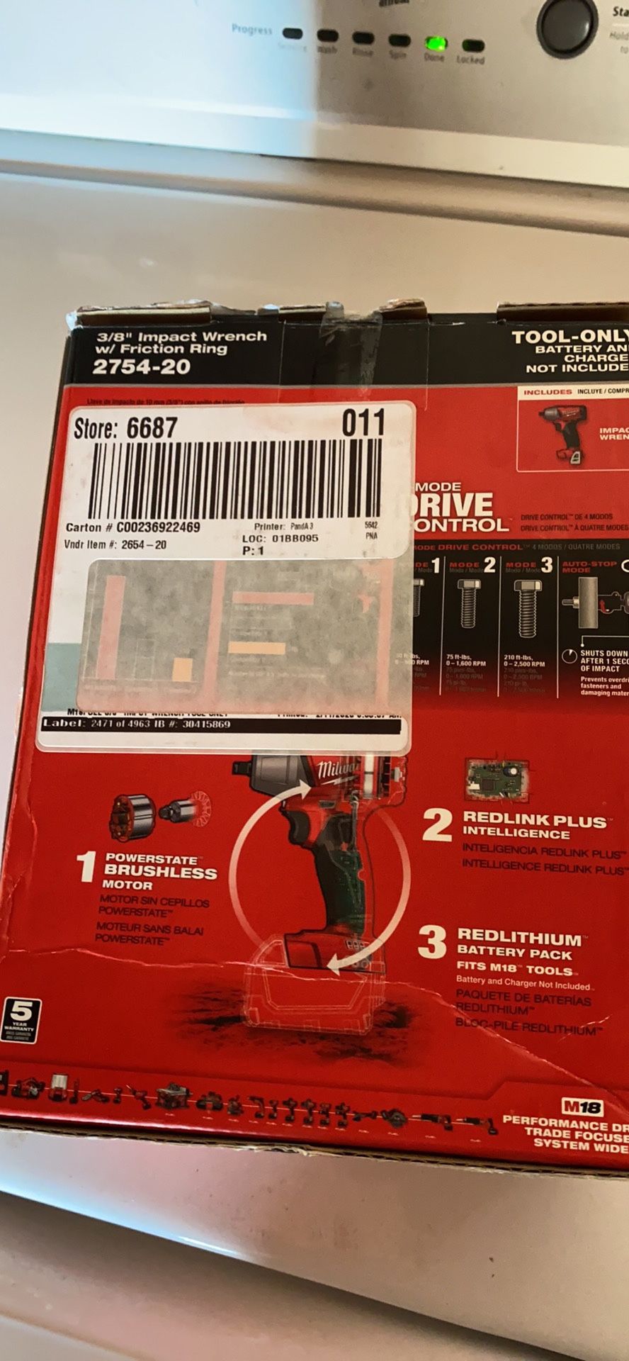 Milwaukee m18 3/8” impact wrench!! Brand new (tool only)