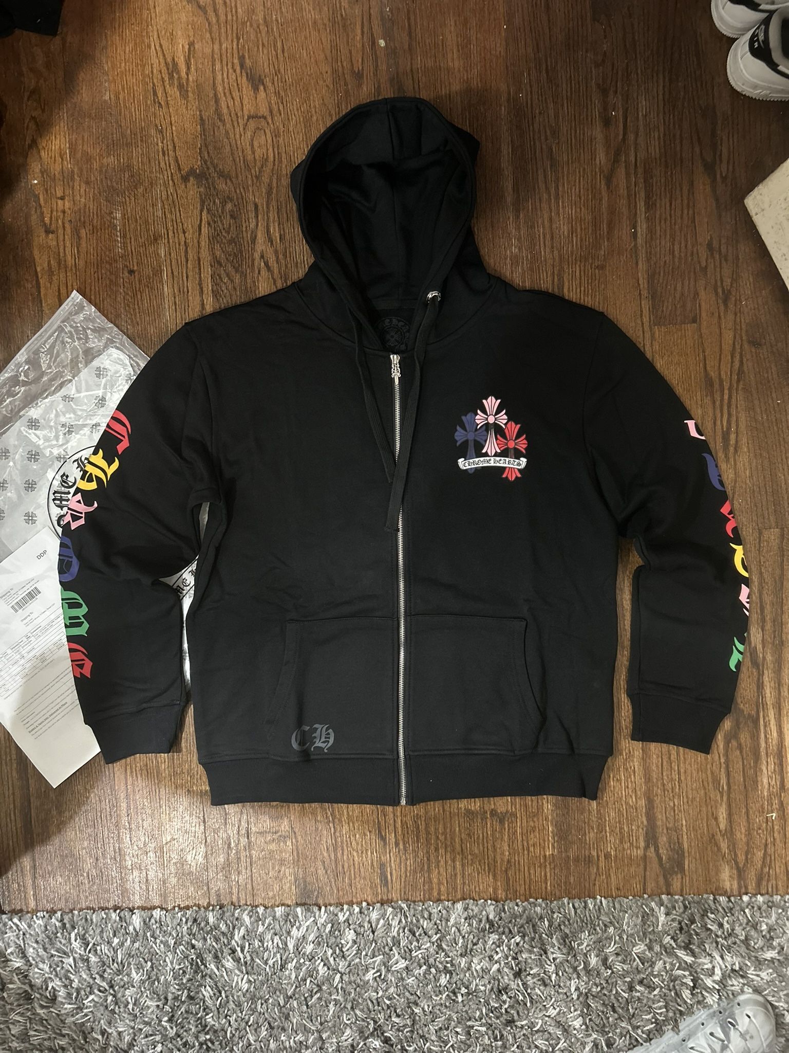 Chrome Hearts Multi Color Cross Cemetery Zip Up Hoodie🔥