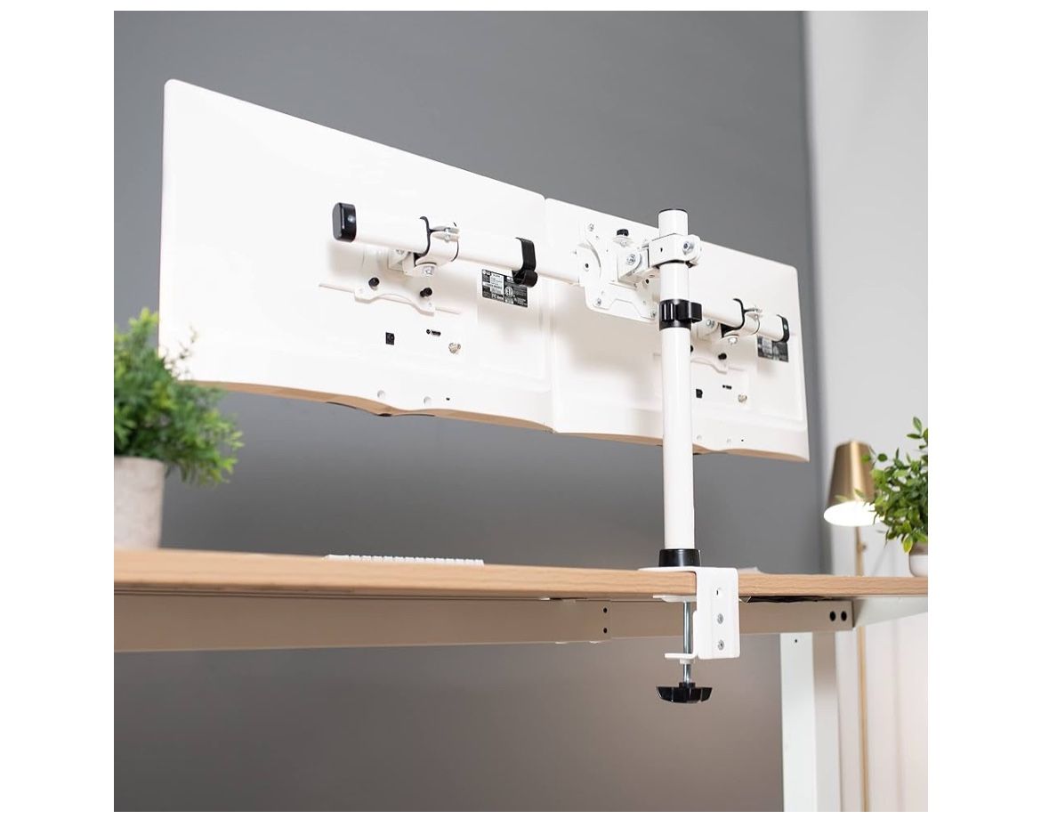 Brand New VIVO Dual VESA Bracket Adapter, Horizontal Assembly Mount for 2 Monitor Screens up to 27 inches (up To 22 Lbs Each), White, MOUNT-VW02AW