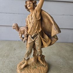 VINTAGE 1983 FONTANINI 12" NATIVITY FIGURE DEPOSE ITALY SHEPARD BOY WITH LAMB