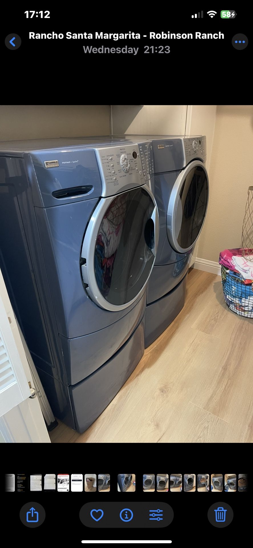 Kenmore Elite HE 4t Washer & HE 4 Dryer Front Loader with Pedestal’s