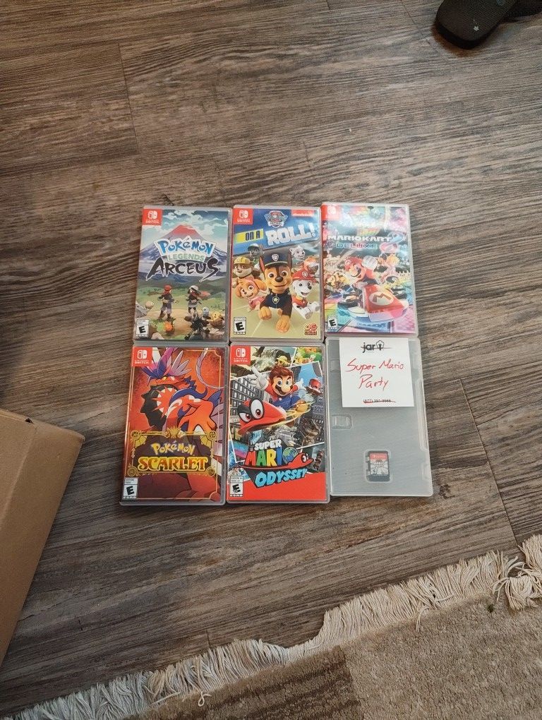 Switch Games - Pokemon Scarlet, Legends Arceus, Super Mario Odyssey, Party, Kart Deluxe 8 Paw Patrol 