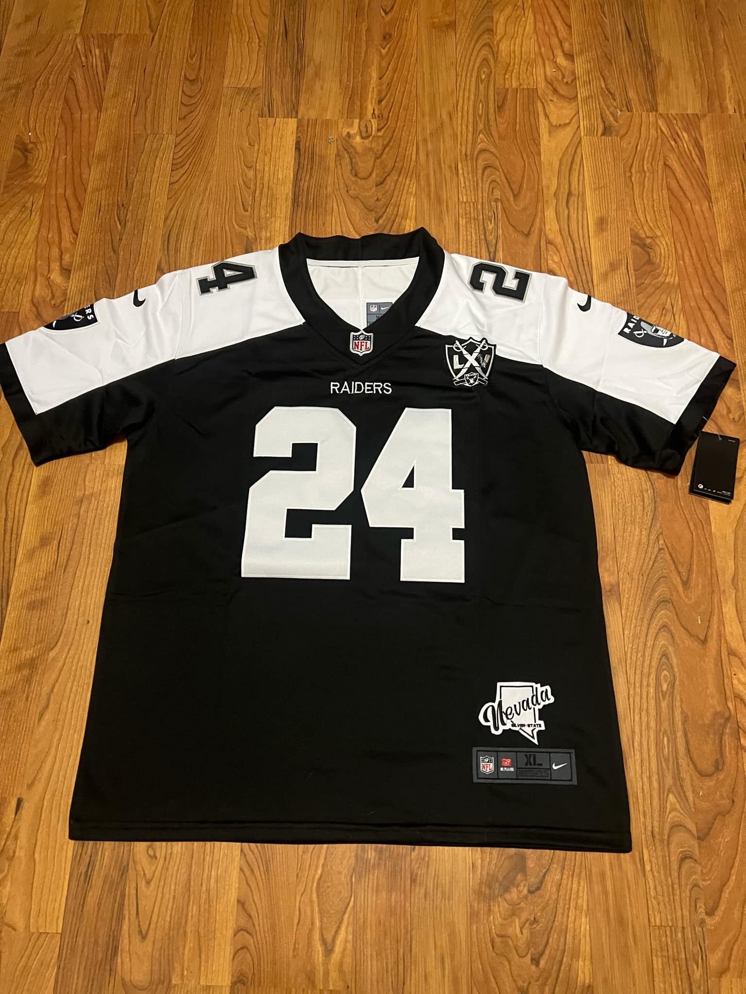 Las Vegas Raiders Custom Black & White Charles Woodson Stitched Jerseys