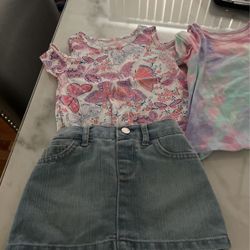 Girls Tops And Skirt Sandals Swimsuit 2 Yr Old