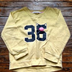 Kids Yellow Sweatshirt with Number Print