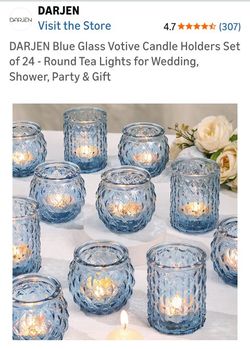 Blue Votive Candle Holders