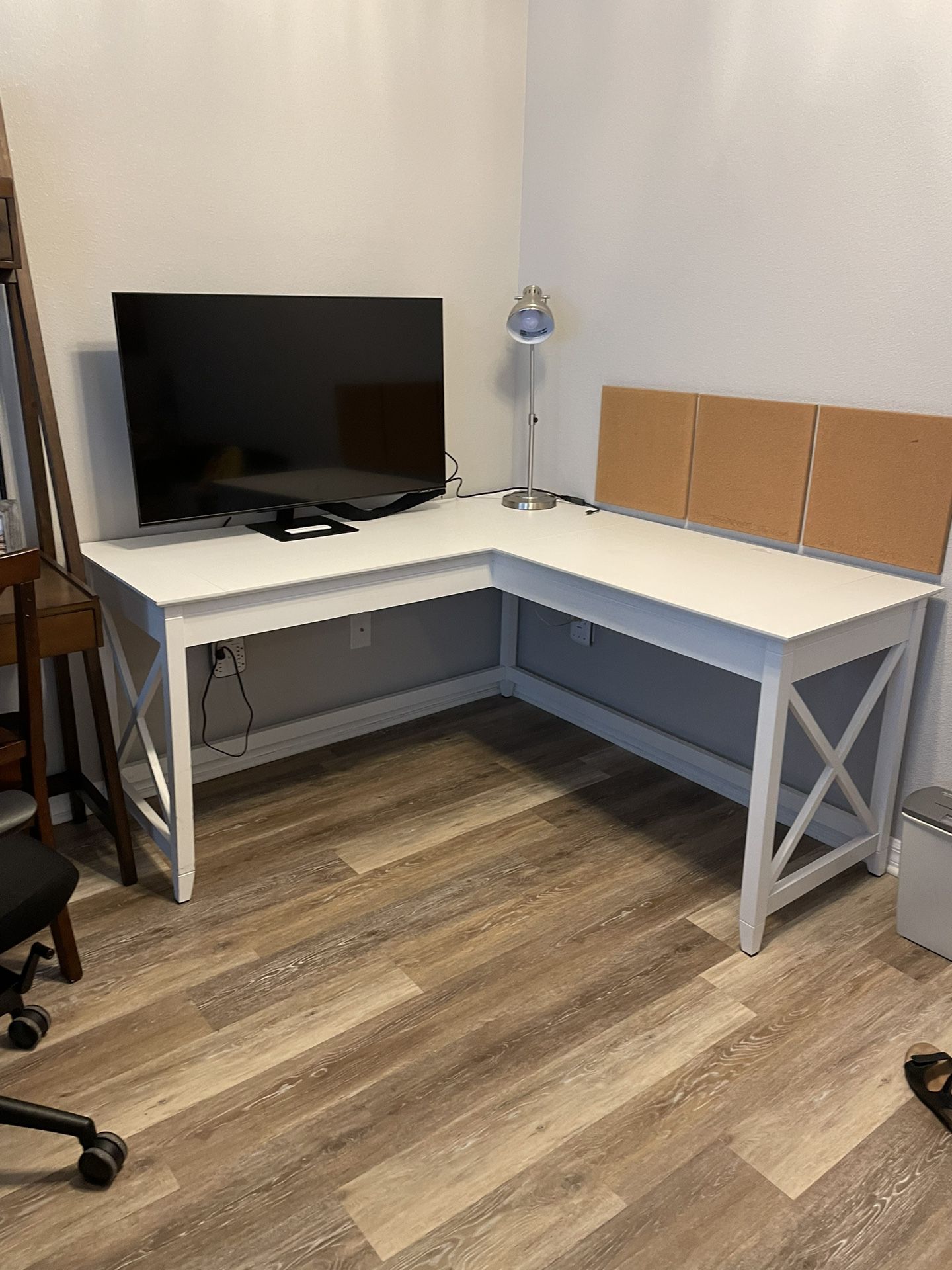 White L-Shaped Desk - $100 Firm