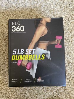 Flo 360 Dumbbells 5LB Set (Two 2.5LB Weights) Yoga Workout