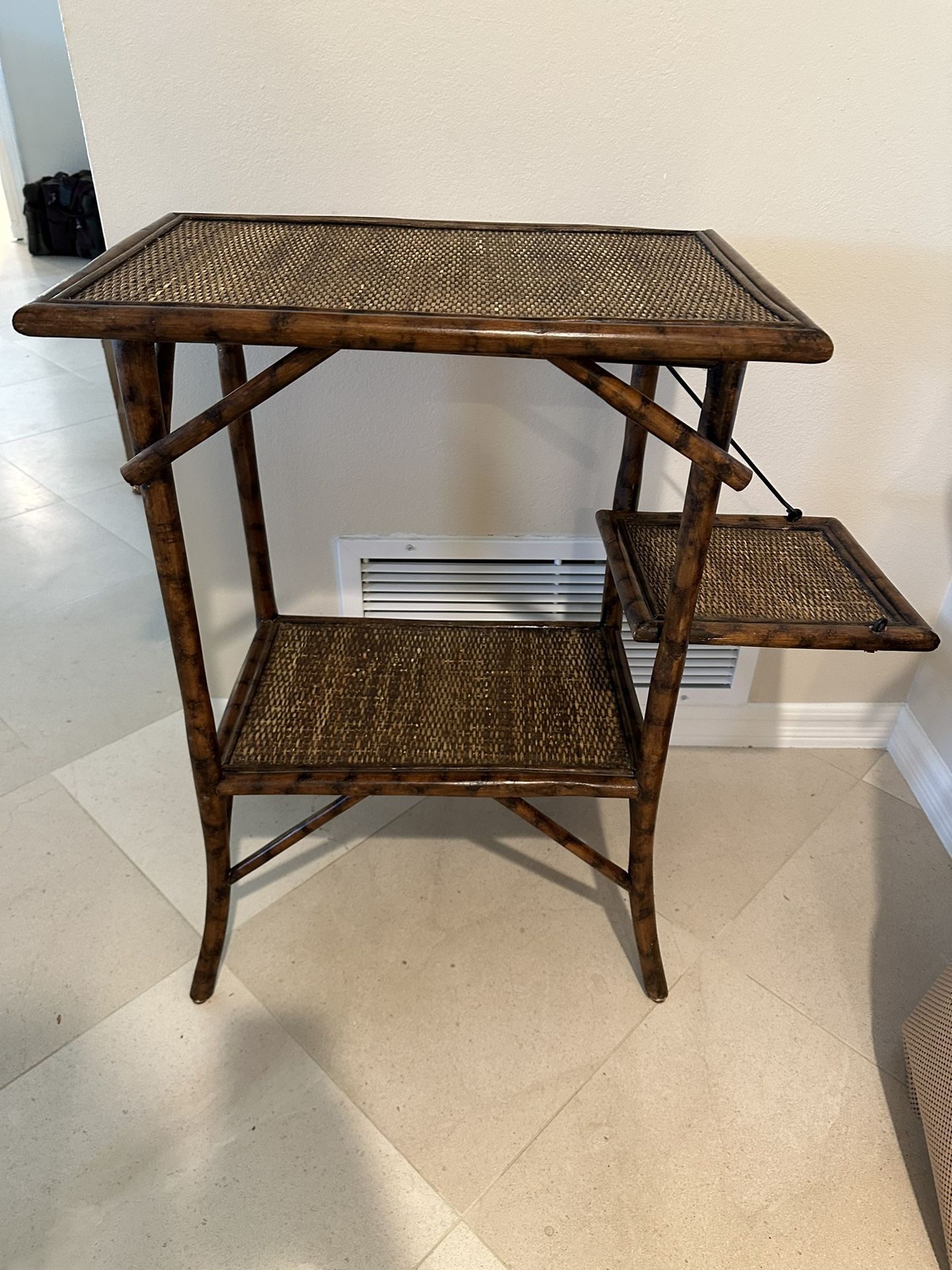 Bamboo Wicker Side Table 