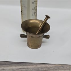Vintage Brass Mortar and Pestle Set