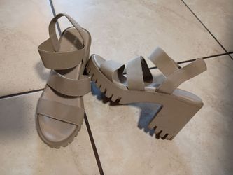 Nude Platform Wedge Sandals