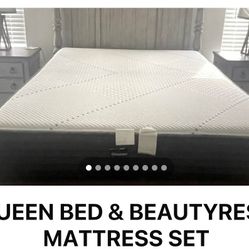 Queen Size Bed and Mattress Set