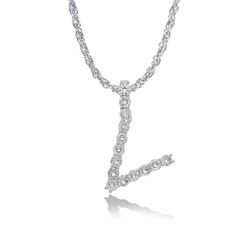 HipHop Stainless Steel Alphabet Letter CZ Neckalce Jewelry Rope Chain