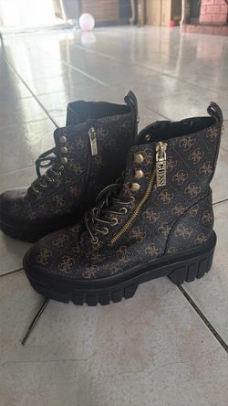 Guess Monogram Combat Boots