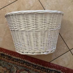 White Wicker  Bicycle Basket