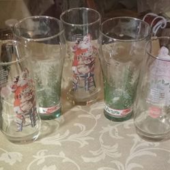 Vintage Coca Cola Christmas Glasses
