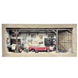 The Window Pane Curio Collection Mustang Car Garage Miniature Model Diorama 2002