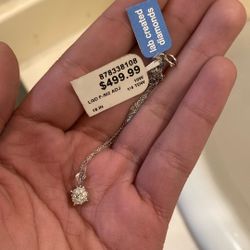 18 Ing 10k White Gold  Diamond Neck Lace 