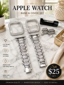 Apple Watch Rhinestone Band and Cover Set