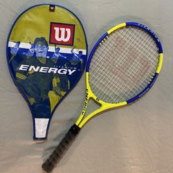 Wilson Titanium Energy Tennis Racquet Neon Yellow Blue W/ Case Unisex Great Condition
