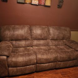 Gently used sofa, loveseat, and bed. 