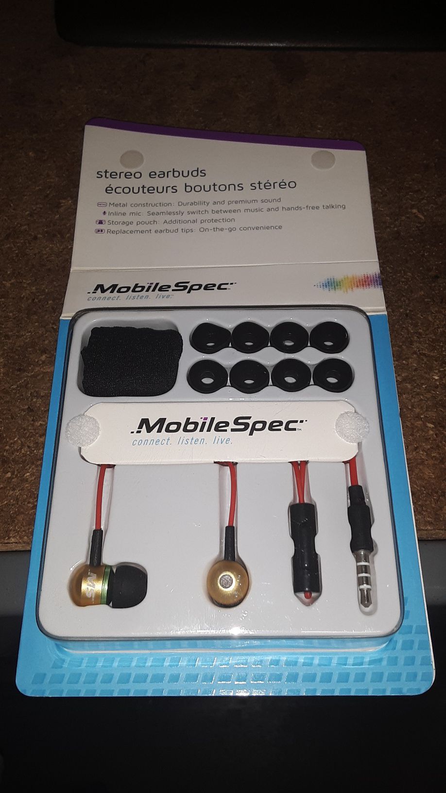 NEW! Gold metal earbuds / inline mic