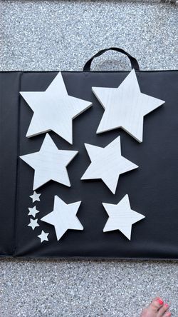 White Wooden Star Cutouts Set
