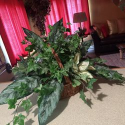 Basket Full Of Mixed Silk Greenery 
