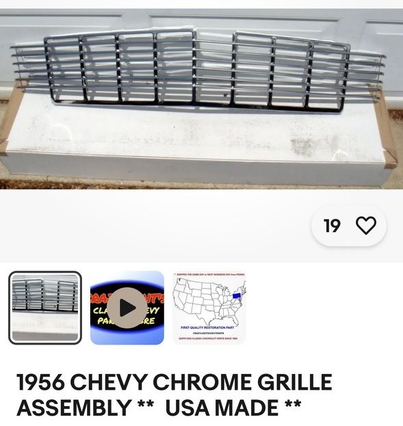1956 CHEVY CHROME GRILLE ASSEMBLY