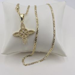 Nudo De Bruja Colgante Y Cadena Oro Laminado 18k/Witch Knot Pendant And Chain Gold Plated 18k