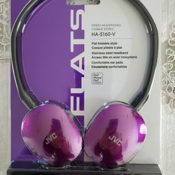 JVC Flats On-Ear Wired Headphones - Flat Foldable Design - 30mm Driver for Powerful Sound - Soft Ear Pads for Comfort - Steel Headband - Lightweight &