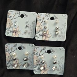 Stud Earrings 3 To A Set