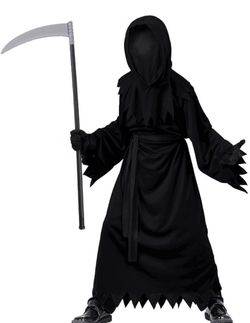 Kids size 8-10 Grim Reaper Halloween Costume Set