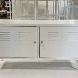Brand New modern white tv media buffet sideboard w/key to lock