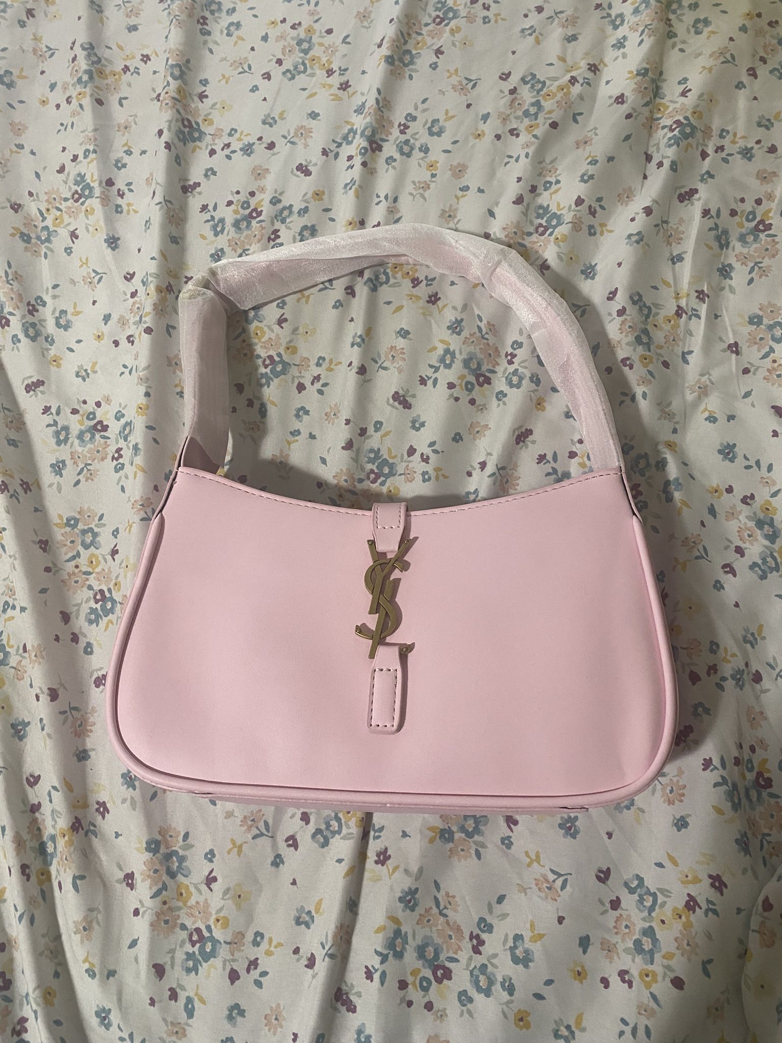 Pink YSL shoulder bag with dust bag