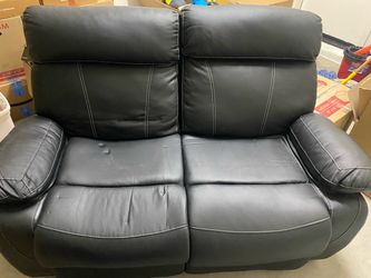 Black Pleather Sofa