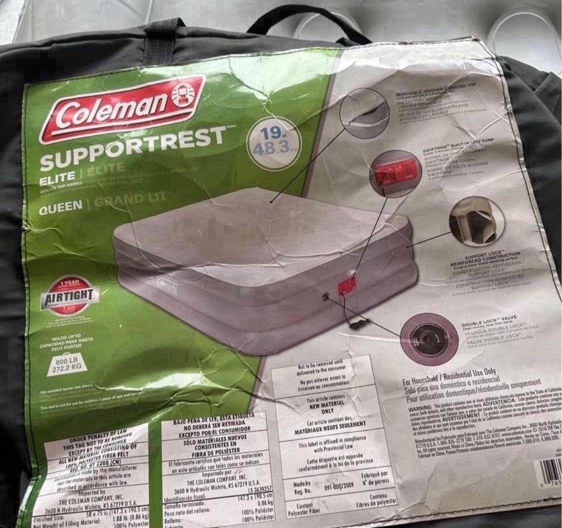 Coleman SupportRest Elite Double-High Air Mattress with 120V Built-In Pump, Queen Sized