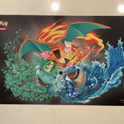Pokemon Generations Tag Team GX Playmat *BRAND NEW MINT* Pokémon TCG Charizard Venusaur Blastoise Snivy Piplup Braixen Play Mat Official Licensed