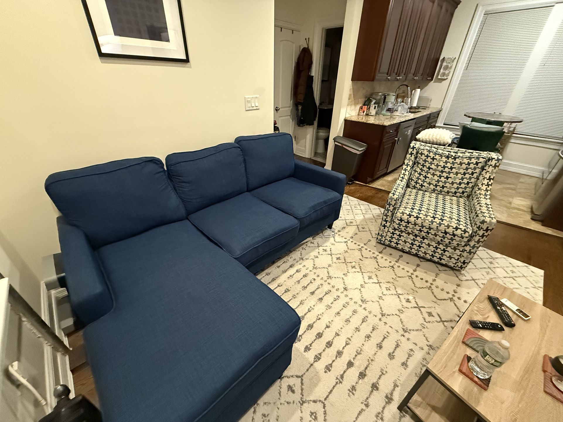 Avail June 28: Sofa with chaise (sleeper) & Accent chair