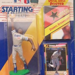 Darryl Strawberry figure, card and poster.
