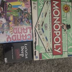 BOARD GAMES - MONOPOLY, CANDYLAND, LET’S GET DEEP