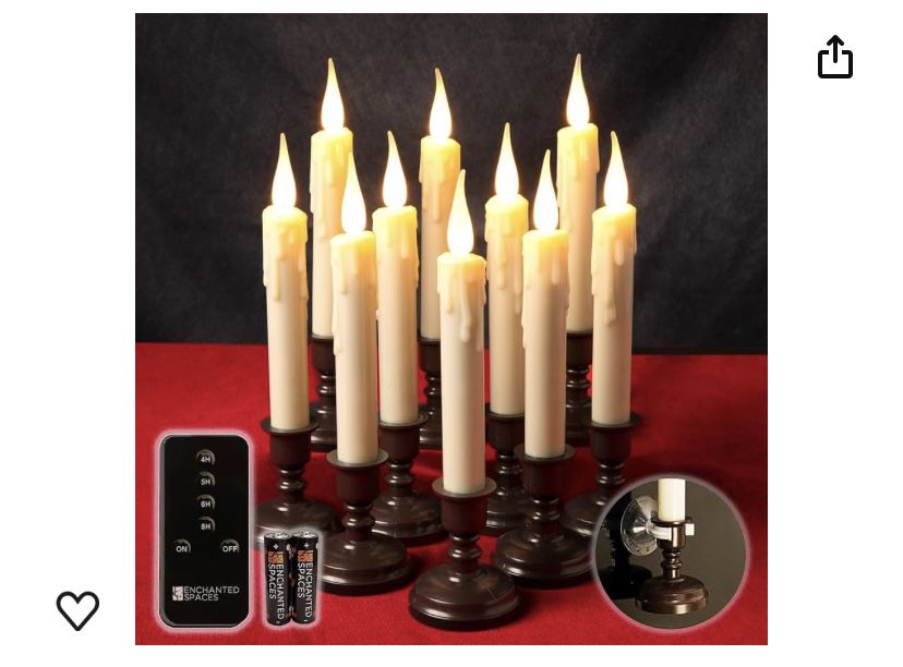 Enchanted Spaces Set Of 10 Flameless LED Window Candles