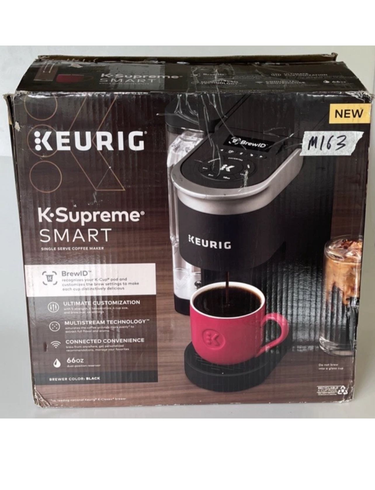 Keurig K Supreme SMART WiFi K28 Single Serve K-Pod Coffee Maker Black 163