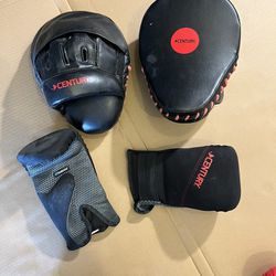 Boxing Gloves And Partner Punch Mitts