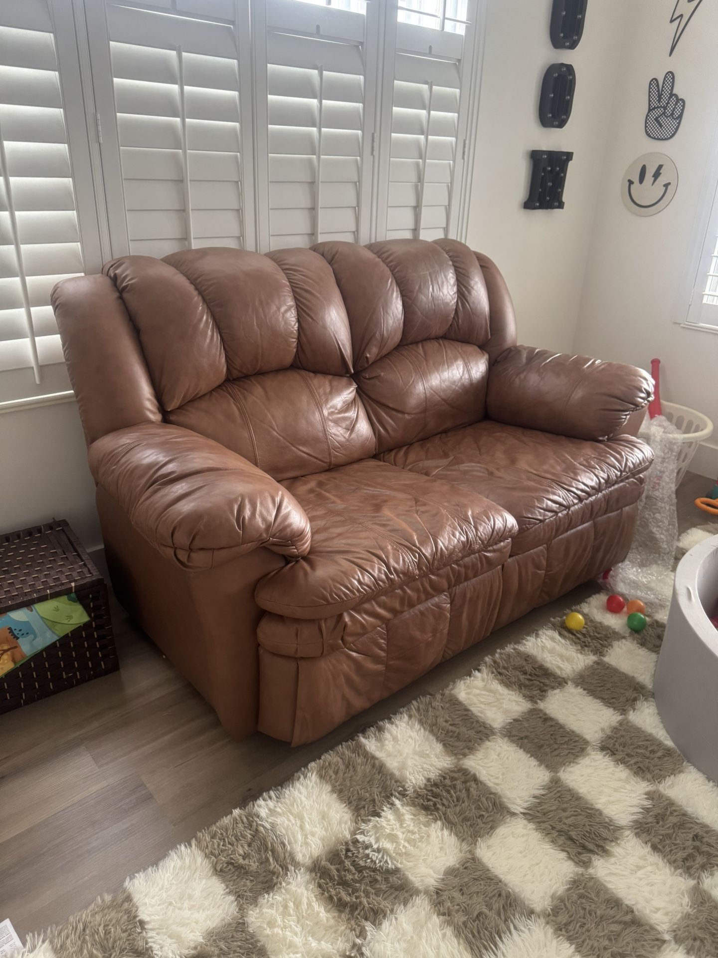 Leather recliner Love Seat